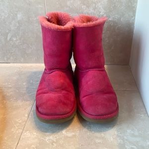 UGG Bailey Bow Pink/Rock Rose Boots used